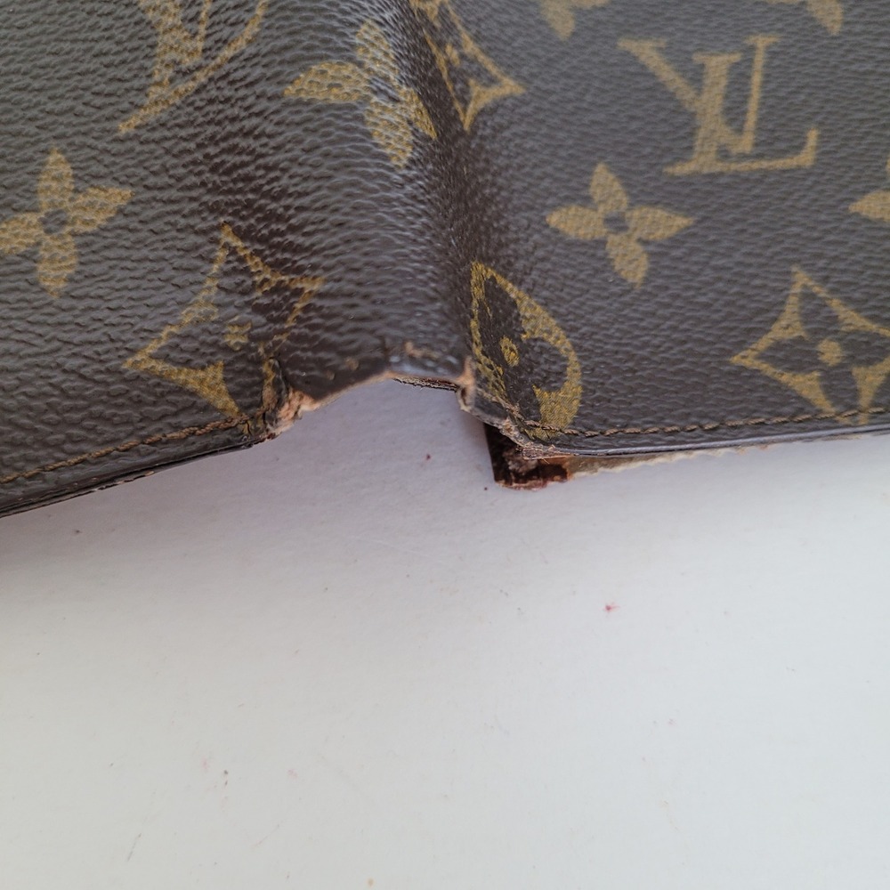 Louis Vuitton Monogram Bifold Wallet Brown Canvas Made in France Vintage - Picture 10 of 14